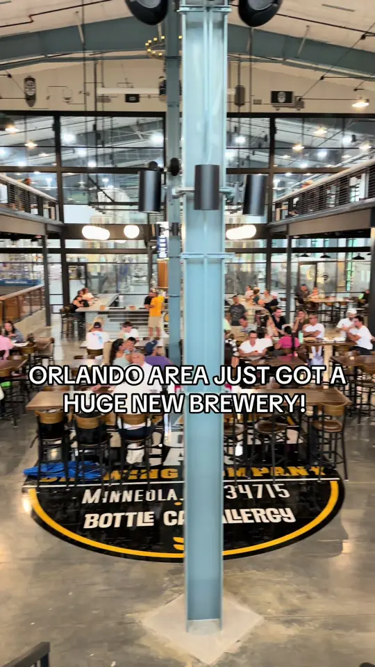 Crooked Can Brewing Company in Winter Garden showing visit, craft brewery, bar areas, indoor and outdoor spaces, lawn for events, live music, video by stephanieinorlando on TikTok
