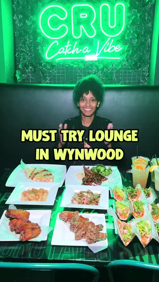 Cru Lounge Wynwood in Miami showing lounge, visit, video by brieatsmiami on TikTok