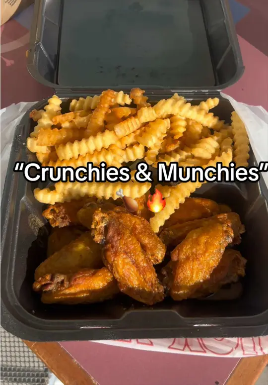Crunchies & Munchies, Inc. in Ocala showing hot wings, fries, ranch, video by micaahwoodley on TikTok