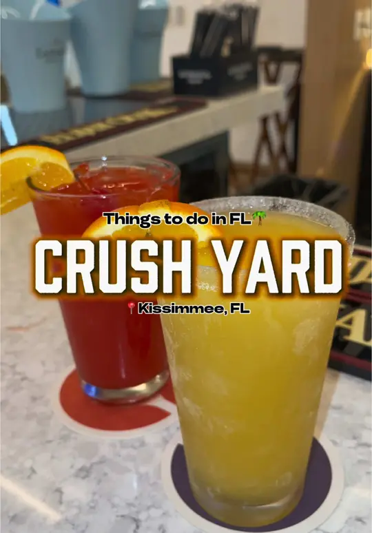 Crush Yard - Pickleball Bar & Lounge in Kissimmee showing visit, bar and lounge, video by kaymarie023 on TikTok