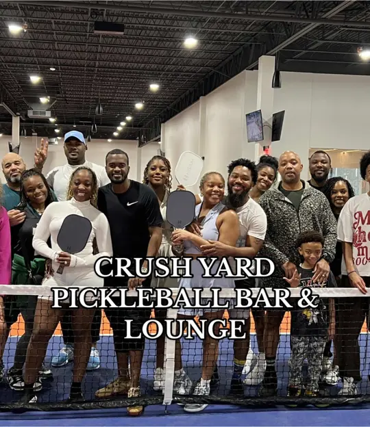 Crush Yard - Pickleball Bar & Lounge in Kissimmee showing visit, review, drinks, chicken strips, video by beentherestyledthat on TikTok
