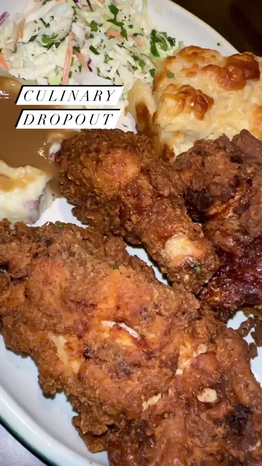 Culinary Dropout in Atlanta showing restaurant opening, ribs, fried chicken, rooftop patio, live music, cocktails, video by servinglooksatl on TikTok