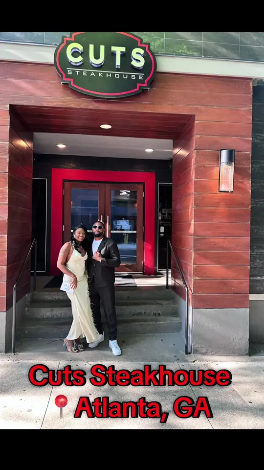 Cuts Steakhouse in Atlanta showing review, visit, food, steak, drinks, dessert, video by _vivalacourt on TikTok