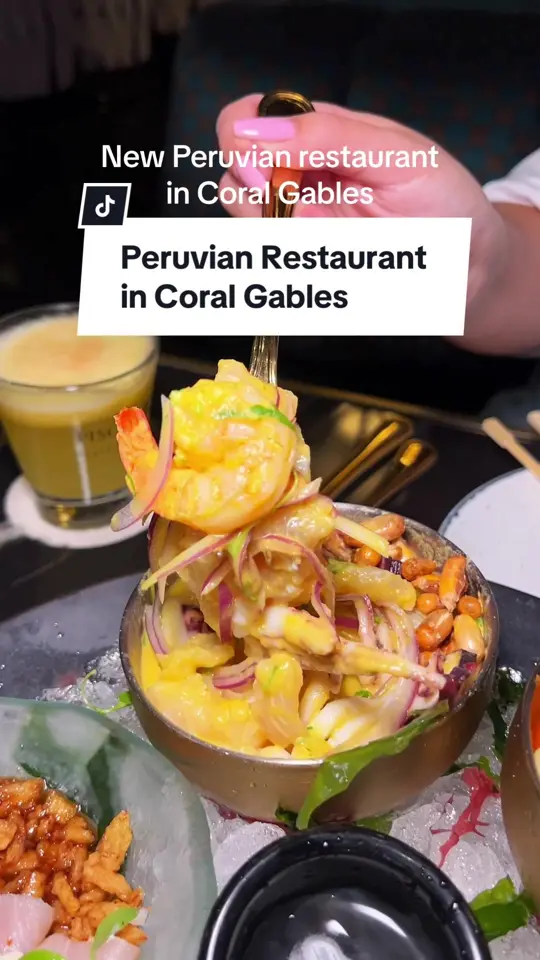CVI.CHE 105 - Boca Raton in Boca Raton showing cocktail, passionfruit pisco sour / food, ceviche da vinci / food, fuente pacífico / food, avecevichado 105 / food, branzino, video by iviethefoodie on TikTok
