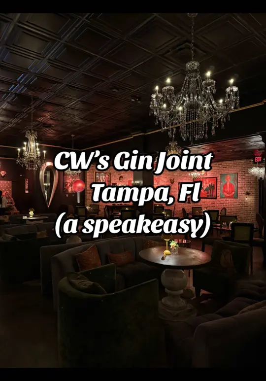 Cw's Gin Joint in Tampa showing cocktail, atmosphere, video by voyager.of.elegance on TikTok