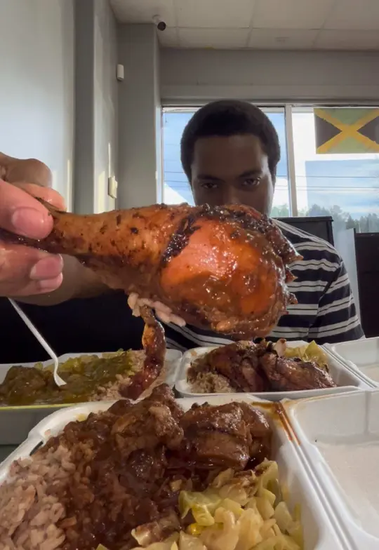 D's Original Portland Jerkhouse in Stockbridge showing review, jerk chicken, video by therealgagrubs on TikTok