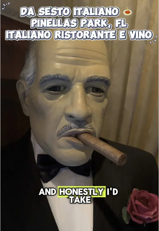 Da Sesto Italiano Ristorante E Vino in Pinellas Park showing review, limoncello shots, stuffed olives with four meats, chicken parm, video by besteatsswfl on TikTok