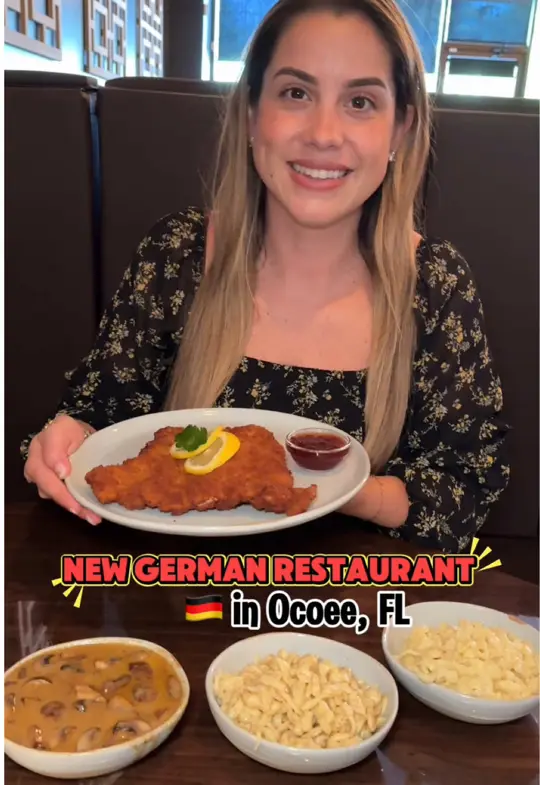 Daniel Gabor's in Ocoee showing restaurant, german food, schnitzel, spaetzle, apple strudel, gulasch, video by cheatdayorlando on TikTok