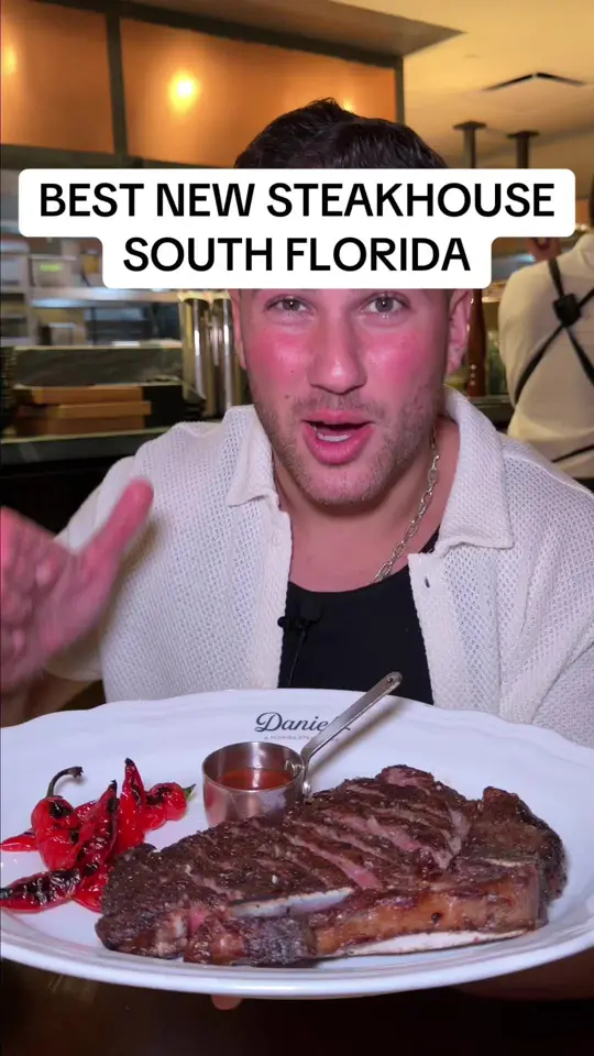 Daniel's A Florida Steakhouse in Fort Lauderdale showing steak, ribeye, video by mikeiseating on TikTok