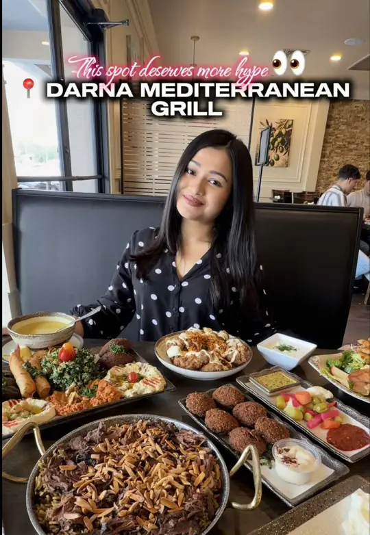 Darna Mediterranean Grill in Temple Terrace showing review, atmosphere, video by your.lil.explorer on TikTok