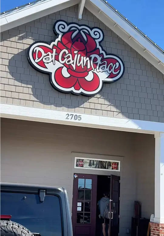 Dat Cajun Place Cafe in Panama City showing review, gumbo, video by allthingskings_ on TikTok