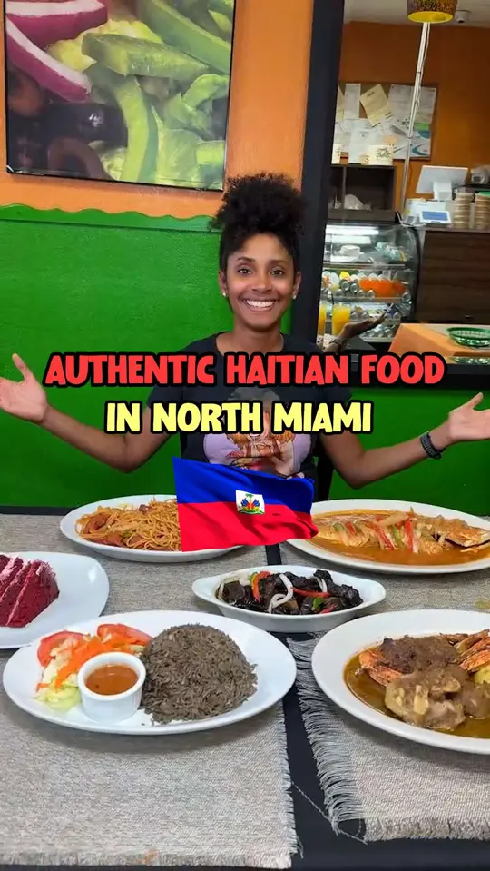 David's Bakery & Restaurant in North Miami showing review, tonm tonm kalalou, haitian spaghetti, oxtail, macaroni, video by brieatsmiami on TikTok