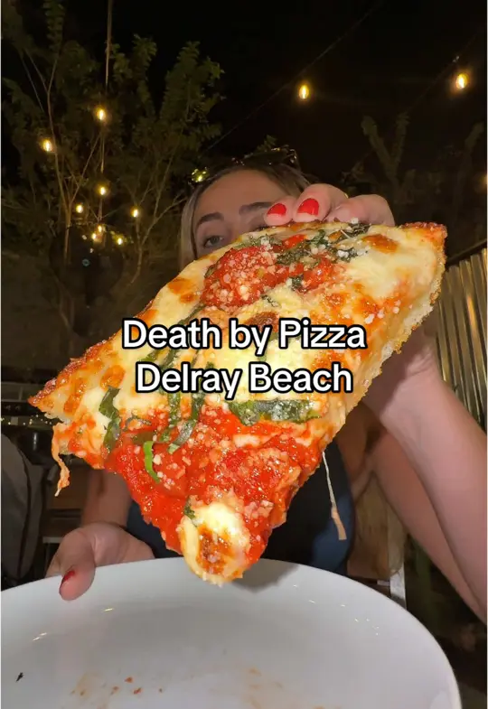 Delray Pizza in Delray Beach showing pizza, italian food, restaurant visit, video by newyorkbyjenny on TikTok