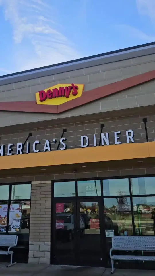 Denny's Restaurant in St. Augustine showing food, free breakfast deal, video by adlyandbriah on TikTok