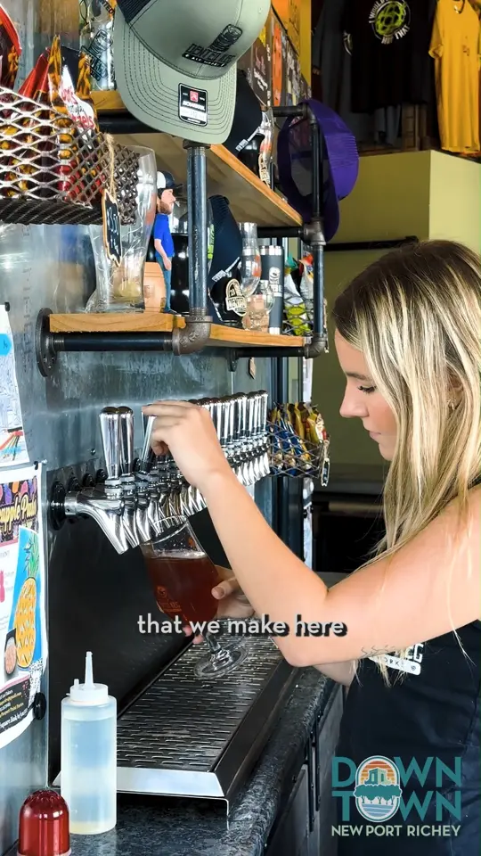 Dented Keg Ale Works - Brewery & Craft Kitchen in New Port Richey showing brewery, craft beers, atmosphere, expansion plans, video by Downtown New Port Richey on Facebook