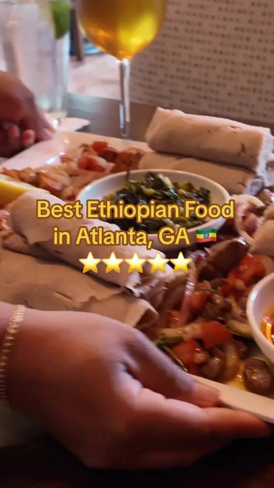 Desta Ethiopian Kitchen in Atlanta showing review, best ethiopian spot in atlanta, video by lorrainekamesha on TikTok