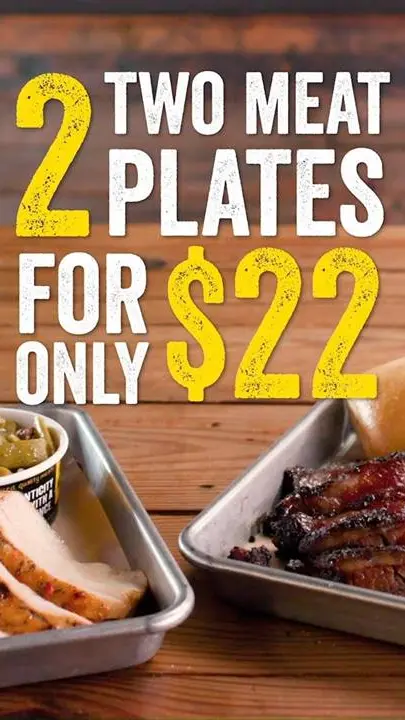 Dickey's Barbecue Pit in Jensen Beach showing food, two meat plates, video by Dickey's Barbecue Pit National on Facebook