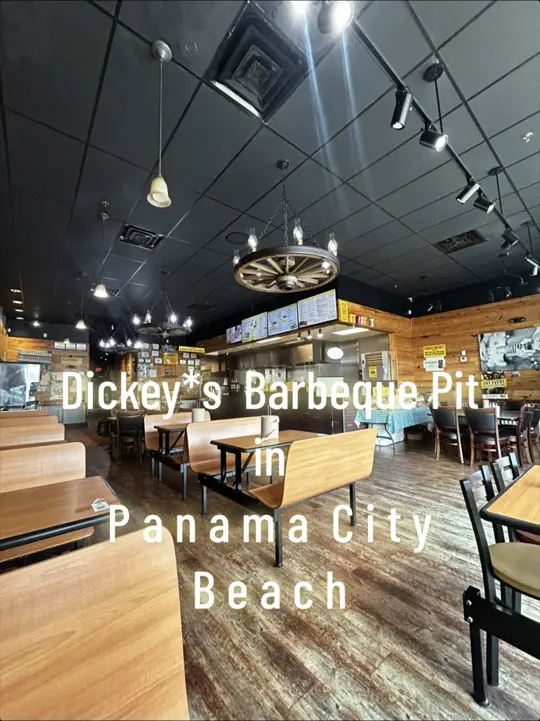 Dickey S Barbecue Pit Panama City Beach in Florida showing review, visit, pulled pork, sweet barbecue sauce, video by lovingpanamacitybeach on TikTok
