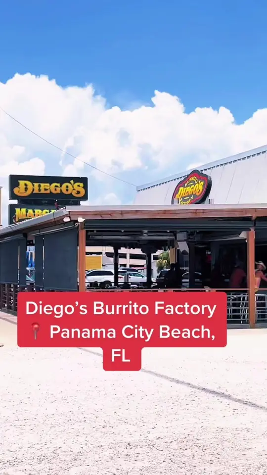 Diegos Burrito Factory in Lynn Haven showing burrito, food review, video by drakeeatz on TikTok