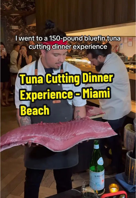 in Florida showing dining, bluefin tuna cutting, sushi, video by snackeatingsnacks on TikTok