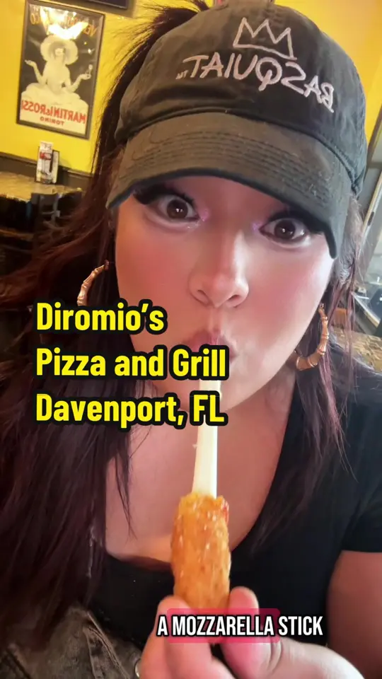 Diromio's Pizza And Grill in Davenport showing review, visit, video by holographicmami on TikTok