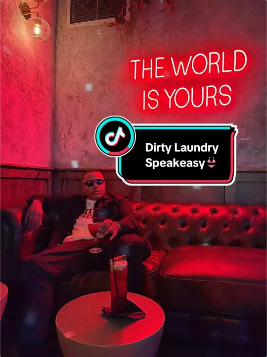 Dirty Laundry in St. Petersburg showing review, speakeasy, bar, visit, video by no.table.manners on TikTok