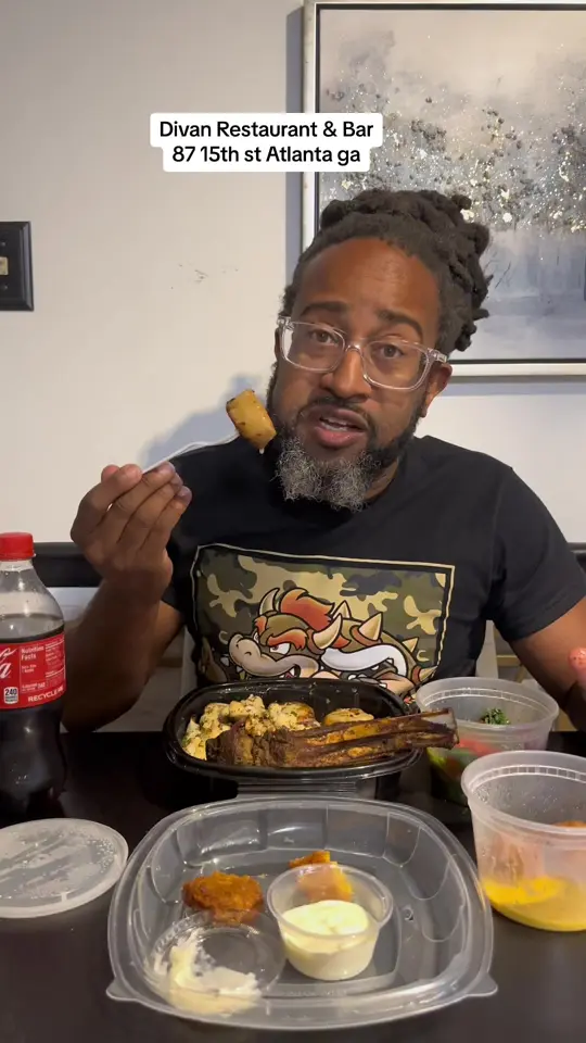 Divan Restaurant & Bar in Atlanta showing review, persian food, video by therealfoodstalker on TikTok