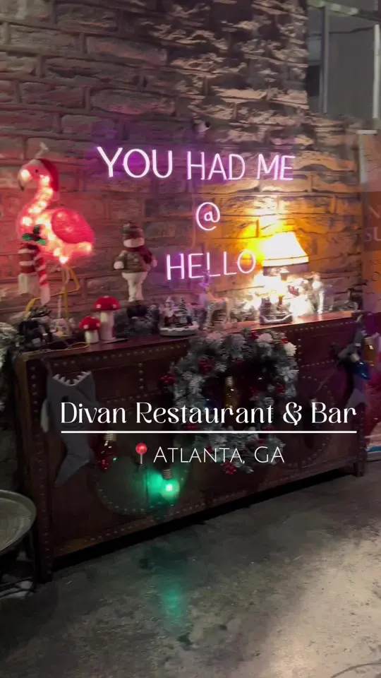 Divan Restaurant & Bar in Atlanta showing review, visit, upscale restaurant, hookah lounge, video by savorwithjessica on TikTok