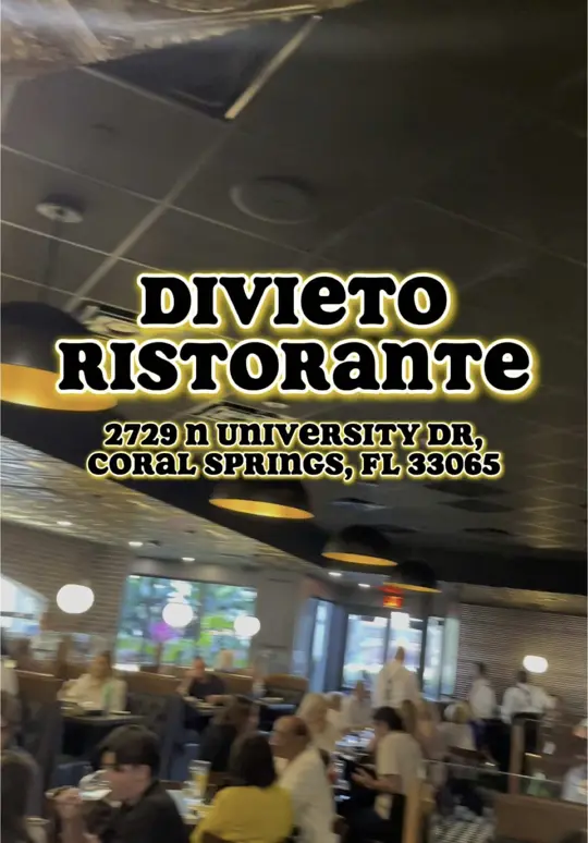 Divieto Ristorante - Coral Springs in Coral Springs showing review, visit, atmosphere, video by sk8natethefoodie on TikTok