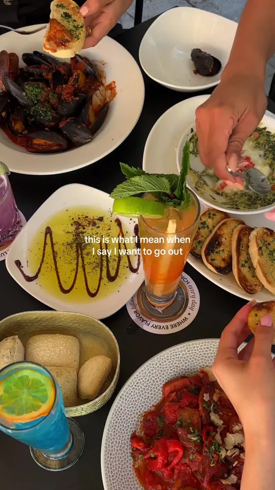 Divieto Ristorante in Doral showing food, colorful table spread, video by divietoristorante on TikTok