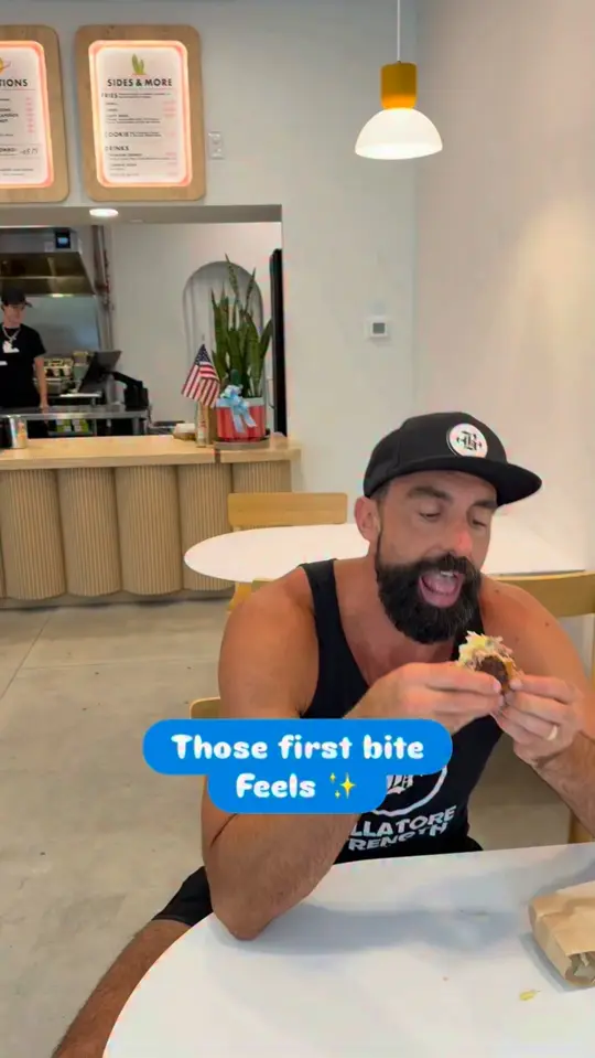 DJ's Cast Iron Burgers - Food Truck in Gainesville showing burger, cast iron burger, video by DJ's Cast Iron Burgers on Facebook