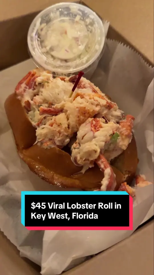 DJ's Clam Shack in Key West showing food, lobster roll, video by jenonajetplane on TikTok