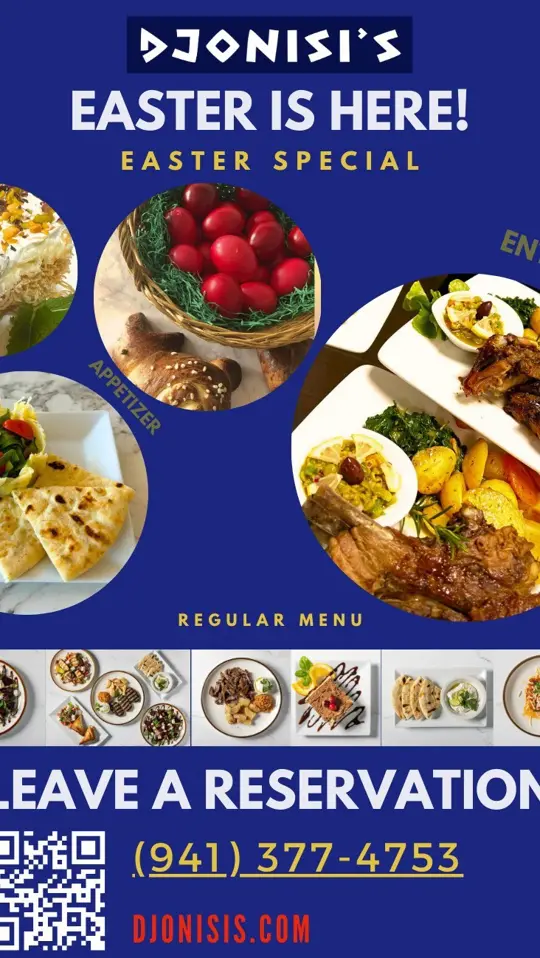Djonisi's Restaurant in Sarasota showing food, appetizer, entree, dessert, wine, video by Djonisi’s Restaurant on Facebook