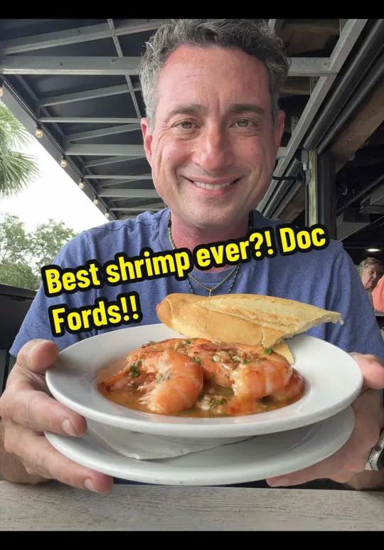 Doc Ford's Rum Bar & Grille in St. Petersburg showing food, yucatán shrimp, video by foodiejustice on TikTok
