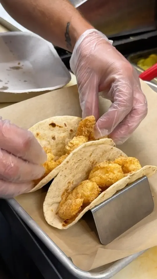 Doc's Porchside in Grovetown showing food, shrimp taco, video by Doc's Porchside - Grovetown on Facebook