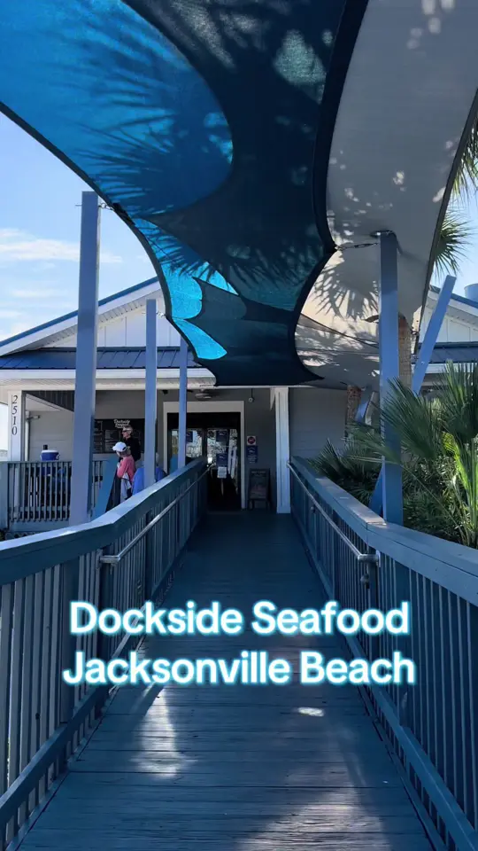 Dockside Seafood Restaurant Jax Beach in Jacksonville Beach showing review, shrimp basket, fried grouper basket, video by adventurewithwhit on TikTok