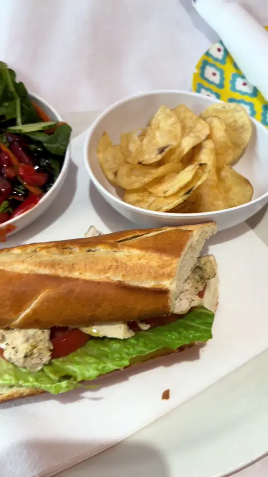 Dolce & Salato in Naples showing food, pesto chicken sandwich, video by serhant.sun on TikTok
