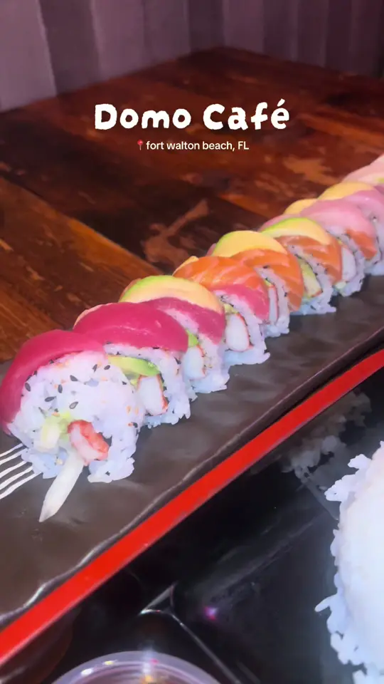 Domo Café in Fort Walton Beach showing visit, asian food, video by emeraldcoastellie on TikTok