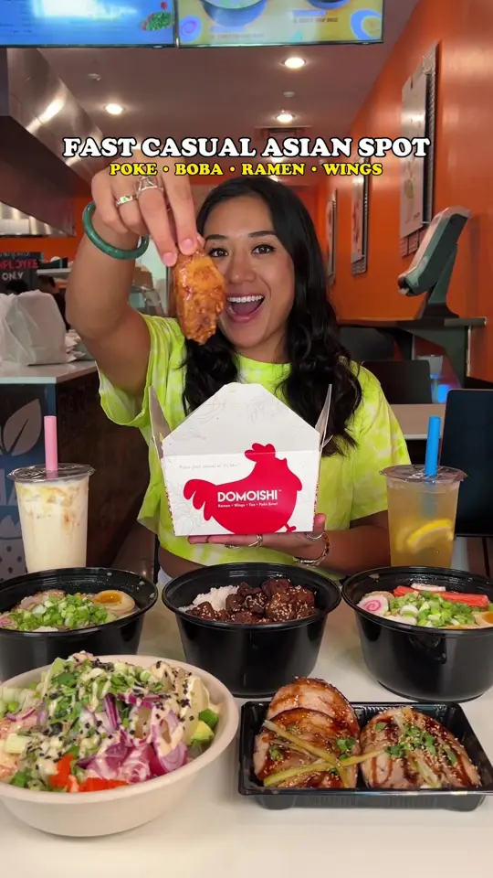 DOMOISHI Poké Bowl - Ramen - Wings - Boba Tea in Miramar showing poke bowl, wings, video by explorewithgg on TikTok