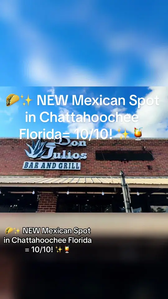 Don Julio's in Chattahoochee showing review, visit, chips & salsa, cheesecake, hamburger, video by connielhall on TikTok