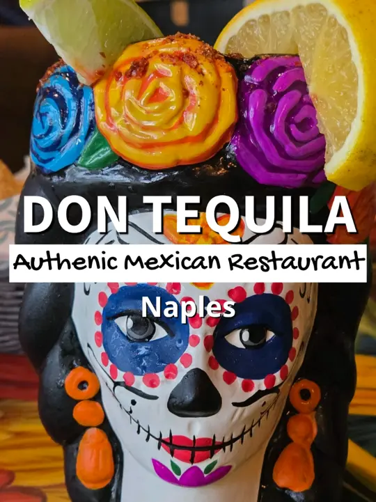 Don Tequila Mexican Restaurant in Naples showing review, visit, mexican street corn, guacamole with pork belly bites, molacajete bowl, quesabirria, video by swflfoodjunkie on TikTok