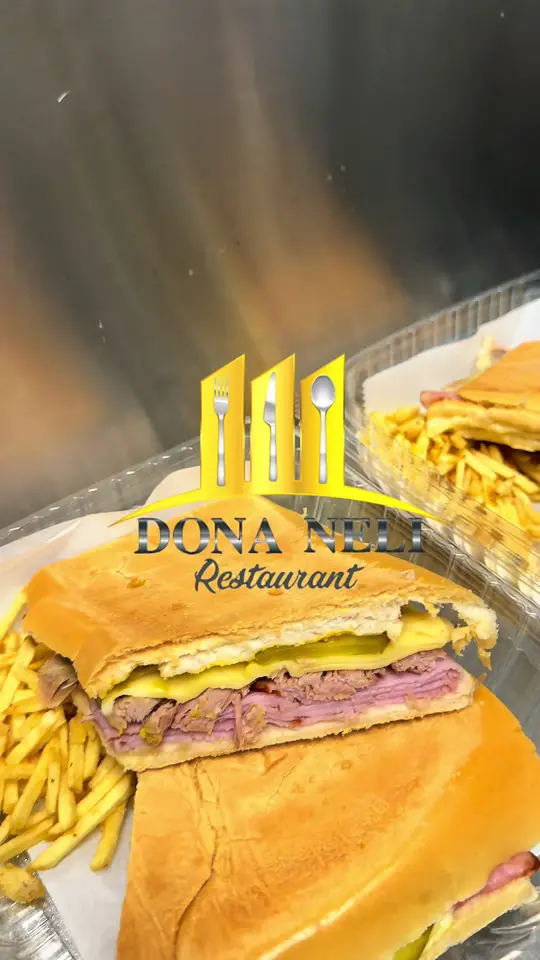 Dona Neli Restaurant 2 in Miami showing cuban sandwich, video by donanelirestaurant on TikTok