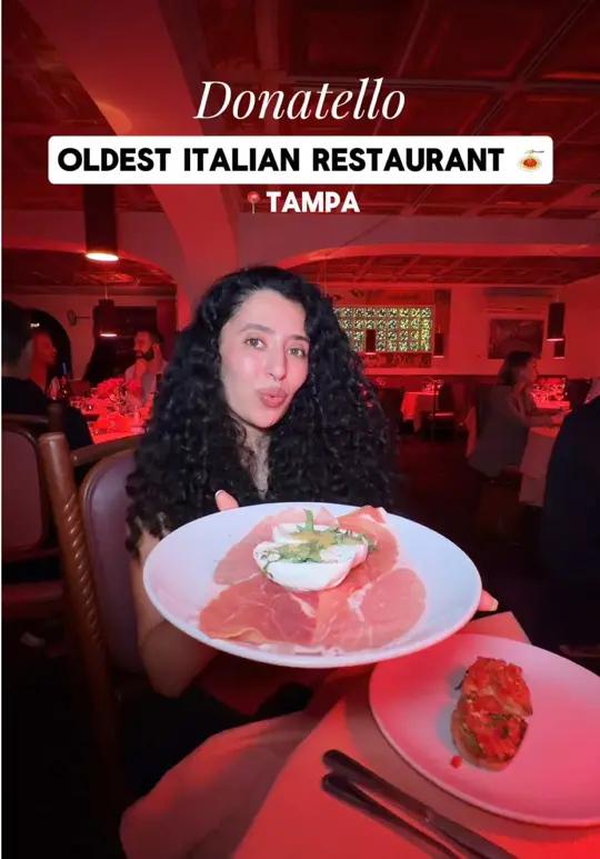 Donatello Italian Restaurant in Tampa showing fine dining, live music, northern italian cuisine, restaurant visit, video by aiyanafig on TikTok