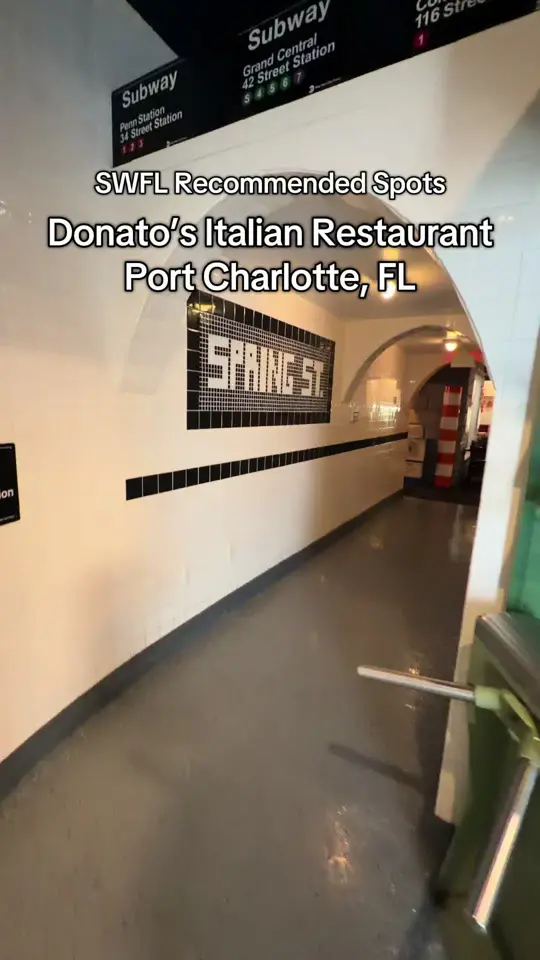 Donato's Italian Restaurant in Port Charlotte showing visit, review, video by growingupbright on TikTok