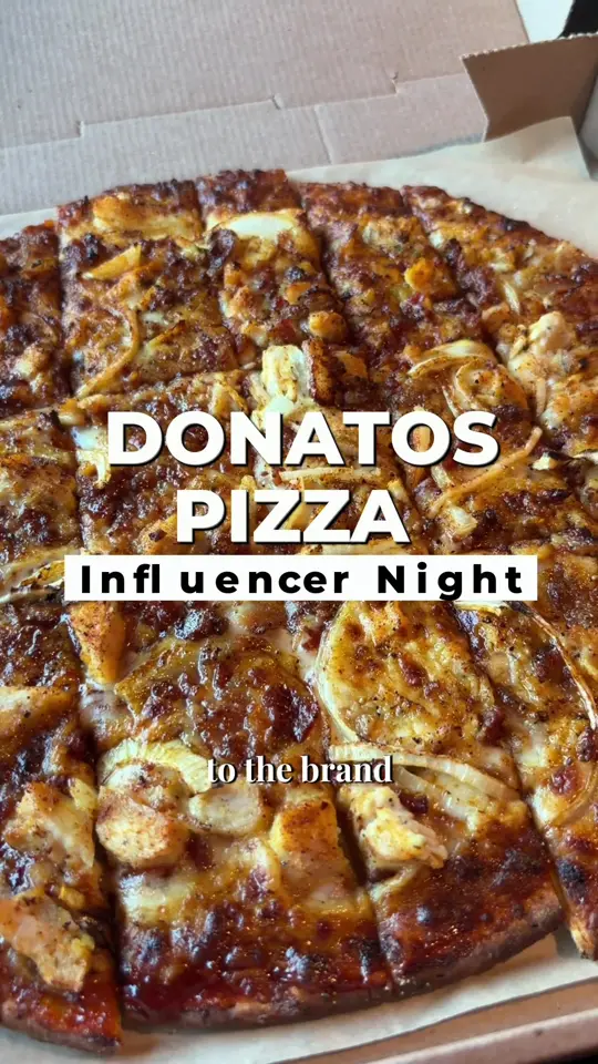 Donatos Pizza in Atlanta showing review, visit, pizza, bbq chicken pizza, pepperoni pizza, video by shetherealfoodie on TikTok