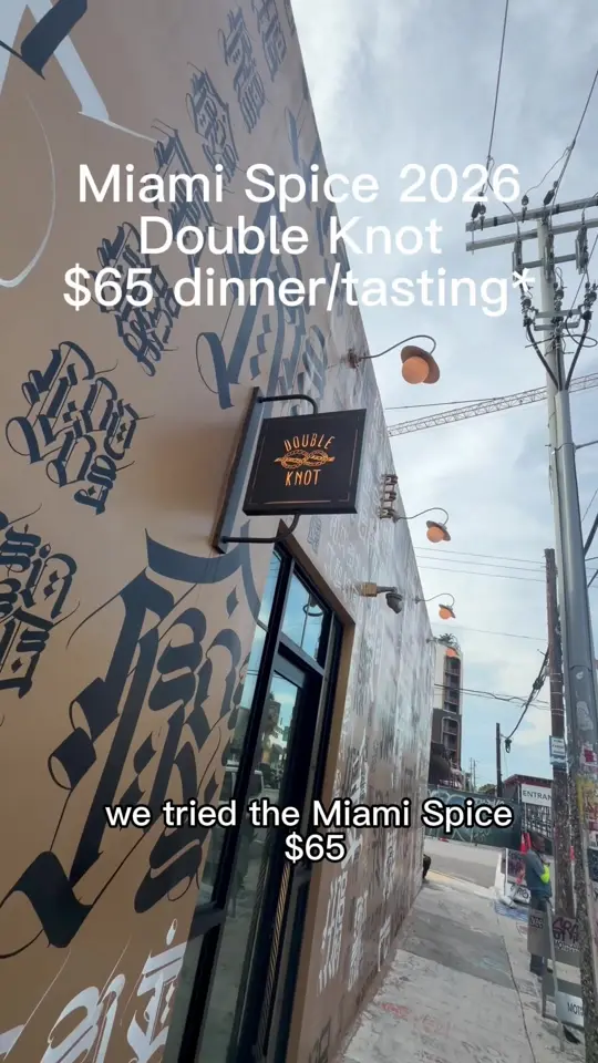 Double Knot Miami in Miami showing restaurant, miami spice, dinner, review, video by thewarehousechic on TikTok