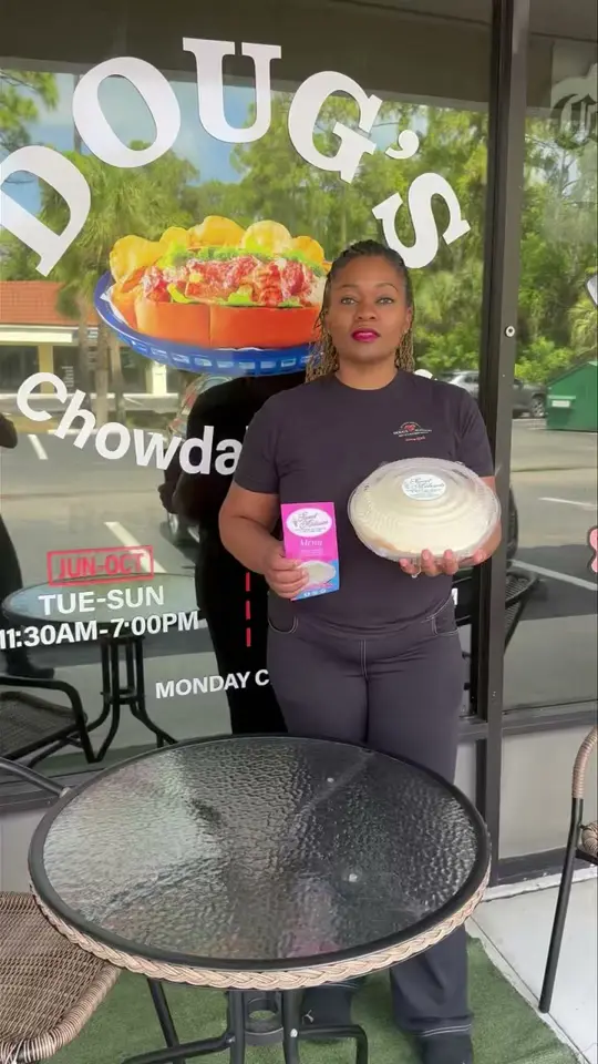 Doug's Seafood in Bonita Springs showing food, lobster roll, food, key lime pie, video by Doug's Seafood on Facebook