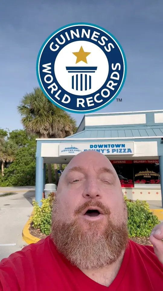 Downtown Benny's Pizza in Fort Pierce showing review, pizza, video by Baldy Eats on Facebook