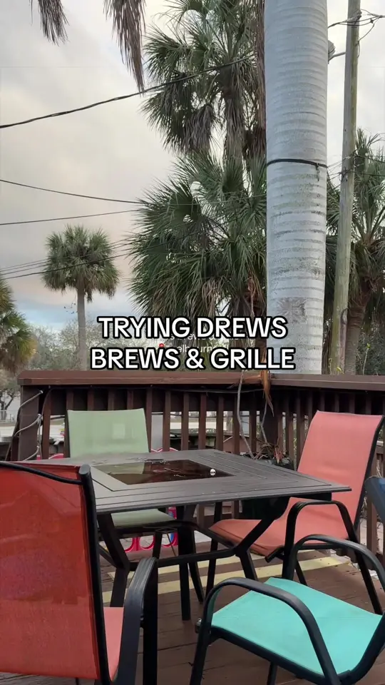 Drews Brews and Grille in Melbourne showing restaurant visit, space coast, video by emsdigitaldiaryy on TikTok