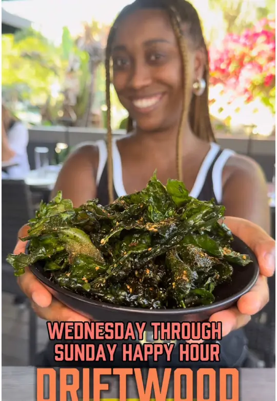 Driftwood in Boynton Beach showing restaurant, sustainably sourced eats, locally raised meats, fresh florida oysters, garden-grown produce, happy hour, video by avyana_brie on TikTok